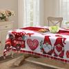 Romantic Red Love Dwarf Truck Round Table Cloth, Valentine'S Day Table Cloth, Family Restaurant Square Tablecloth