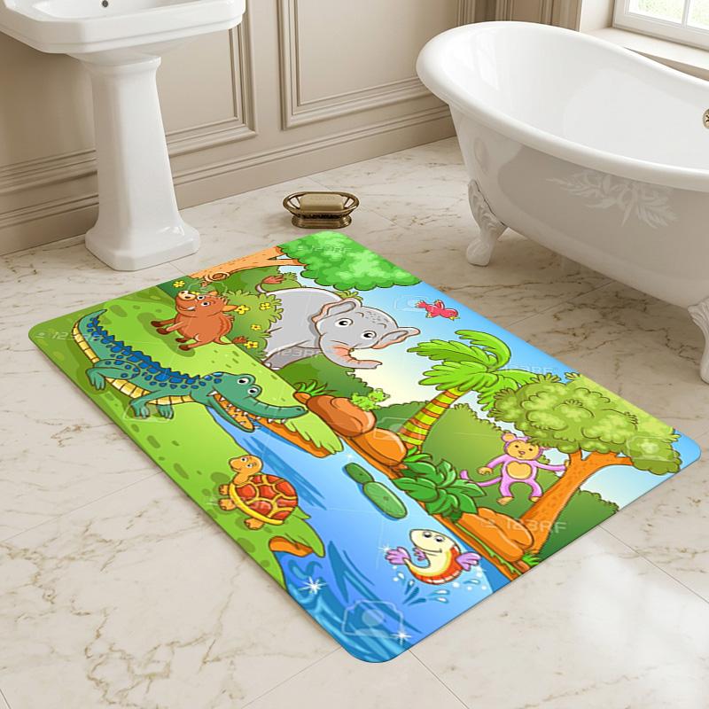 Jungle Animals Living Room Nonslip Area Rug Soft Carpet For Bedroom Game Playroom Sofa Office Home Decor Doormat Christmas Gift C9301900