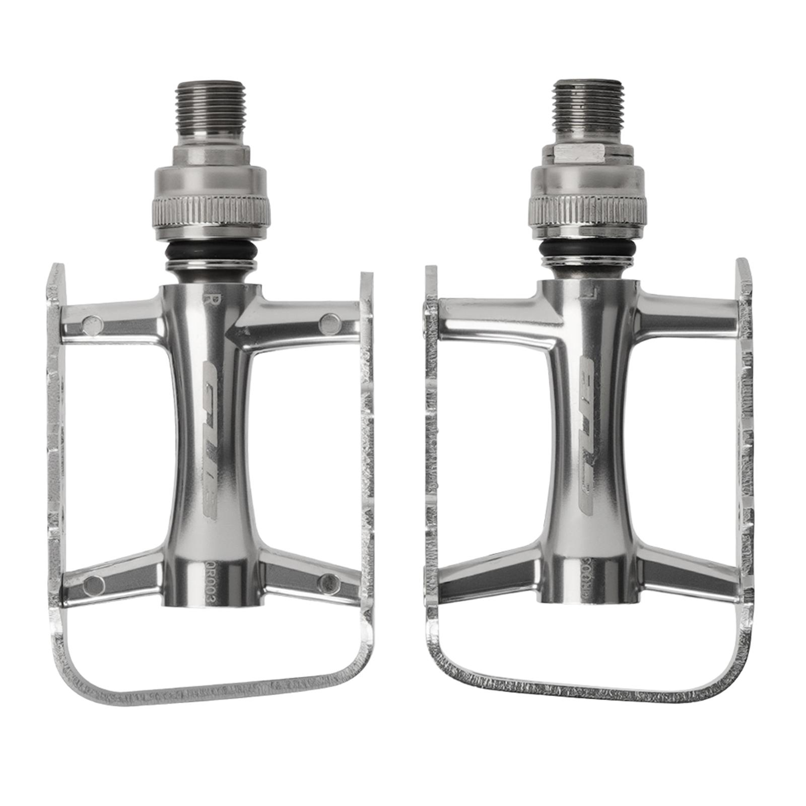 Aluminum Alloy Universal Fit Flat Bicycle Pedals Quick-Release Platform Pedals with 2DU Sealed Bearings for Road/Folding Bicycle серебряный