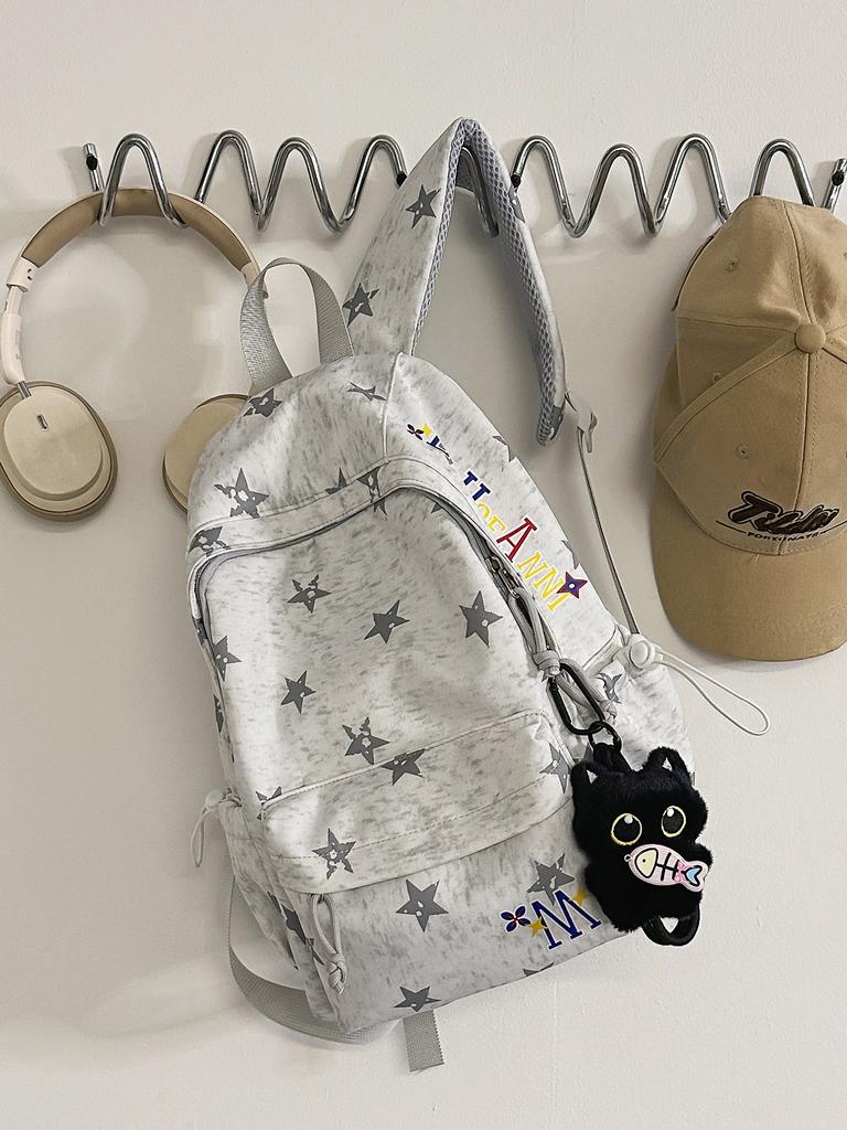 Schoolbag American Style Star Backpack Male and Female College Students High Value Ins Large Capacity Lightweight Simple Junior High School Bag