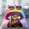 Single-Sided Printed Warm Comforter Beding Sets, Comfortable Bedspreads, with Soft Fabric Duvet Beding, American Girl, Birthday Gift, King, 3Pcs