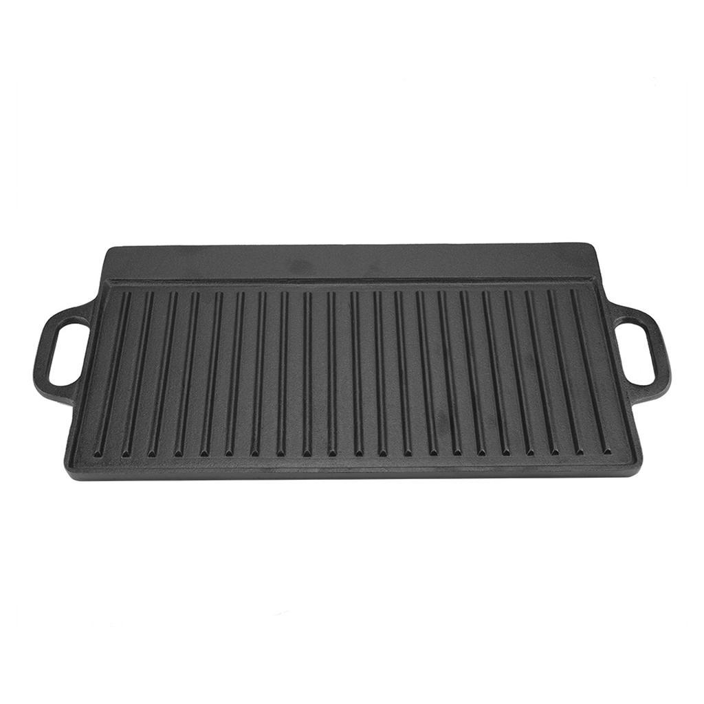 Cast Iron Ridged and Flat Non-Stick Double-Sided Bakeware Grill Pan Grill Griddle Pan Home for Making Eggs Restaurant Pancake
