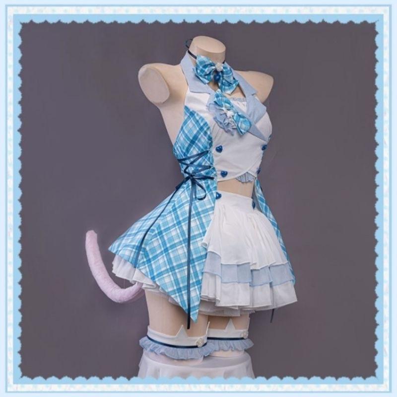 NEKOPARA Chocola Vanilla Cute Soft Girl Lolita Dress Cosplay Costume Full Set Women Anime Halloween Comic Con Carnival Outfit