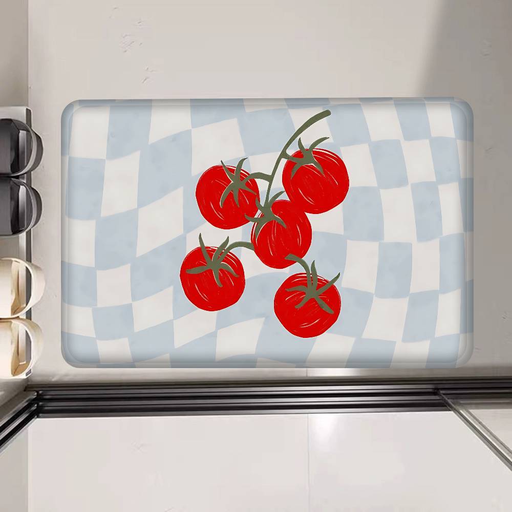 Cartoon Tomato Pattern Entrance Door Mat Nordic Style Home Doormat Bathroom-Toilet Mats Bedroom Hotel Decor Mat