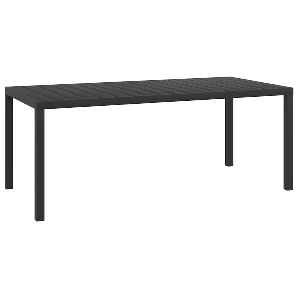 Garden Table Black 185 x 90 x 74 cm Aluminum and WPC