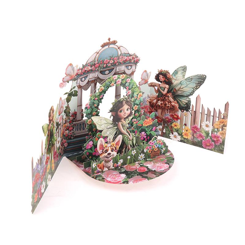 3D Flower Fairy Greeting Card With Beautiful Envelope Fairy And Floral Design For Valentine'S Day, Love And Blessings - Perfect