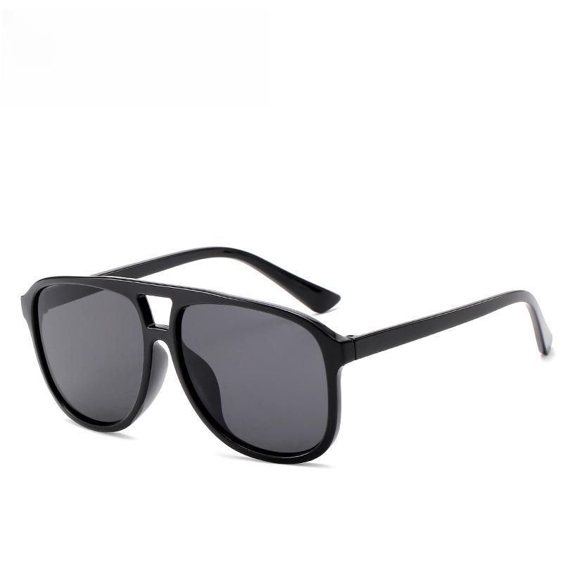 Unisex Big Frame Sunglasses Square Sunglasses Euramerican Double Nose Bridge Transparent Glasses for