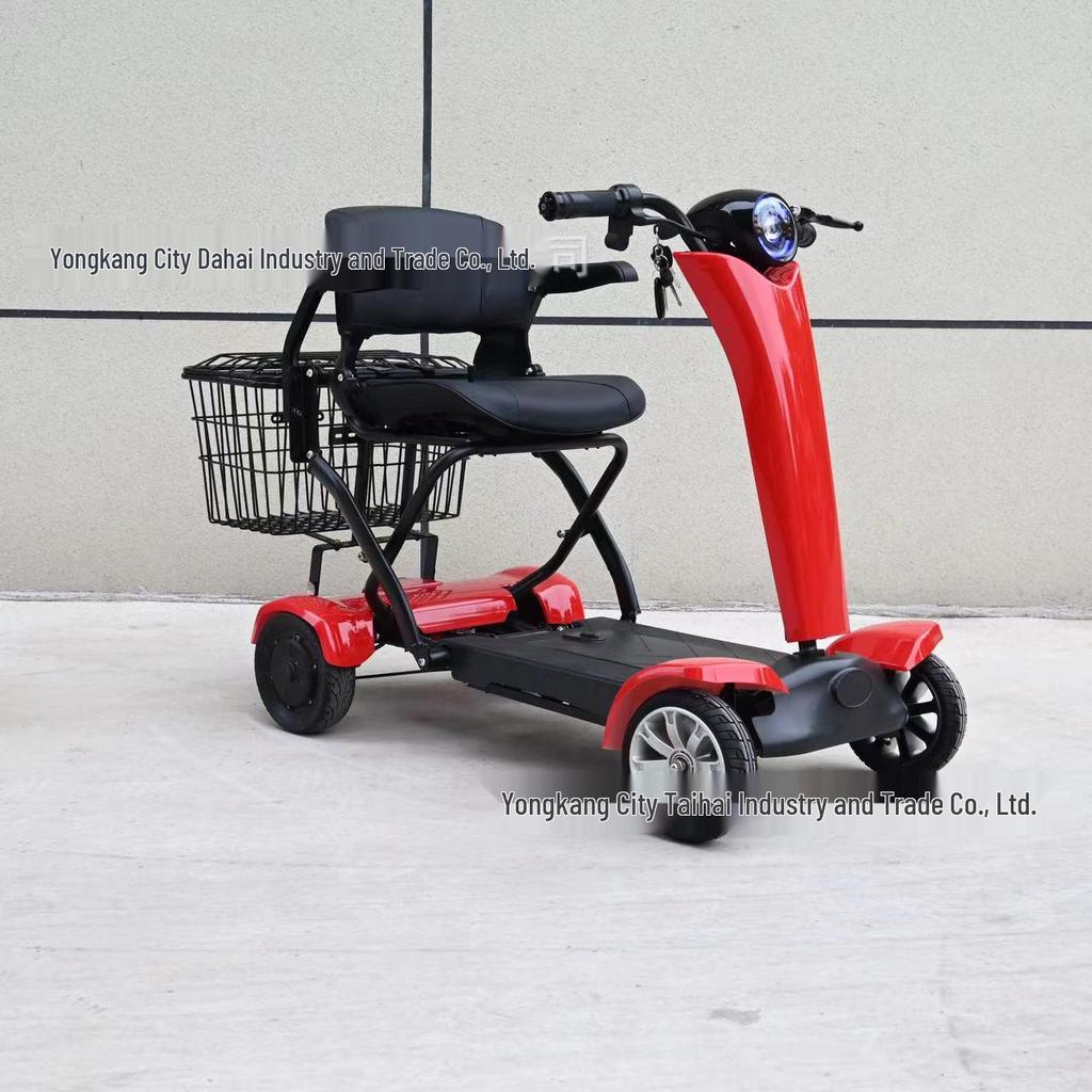 Automatic Folding 4-Wheel Electric Scooter for Seniors, 36V Dual-Drive Model