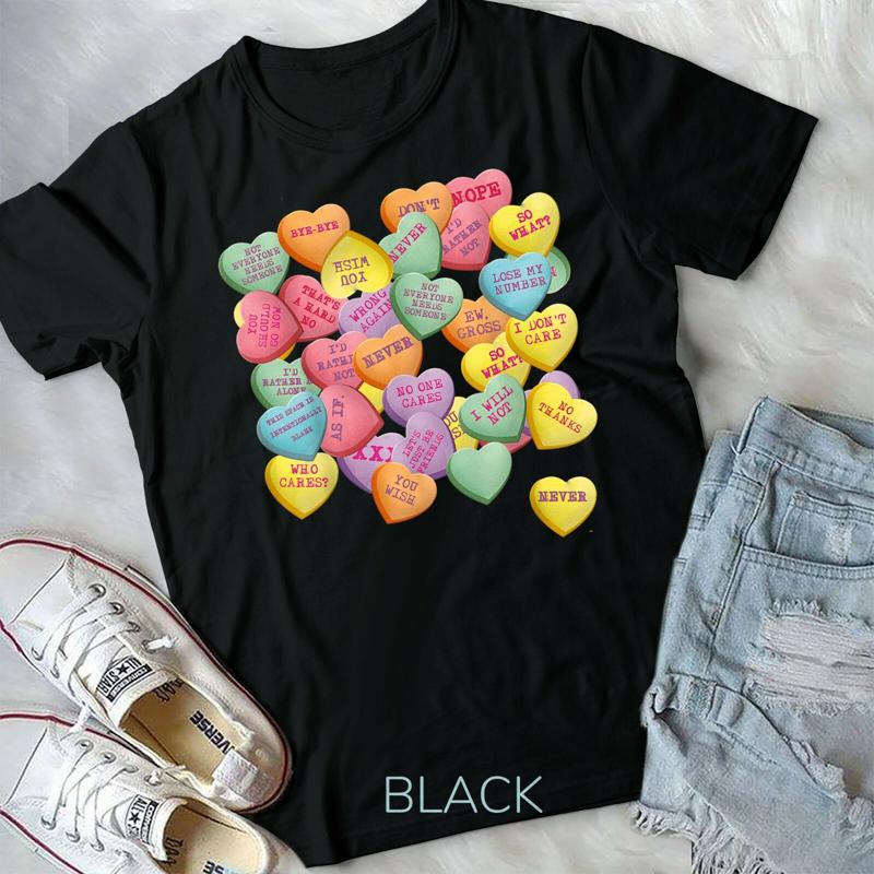 Vintage Candy Conversation Hearts For Anti Valentine S Day Unisex T Shirt