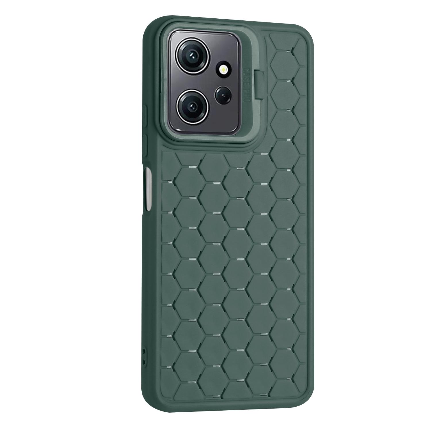 

For Xiaomi Redmi Note 12 4G Case Heat Dissipation Kickstand TPU Phone Cover Army Green