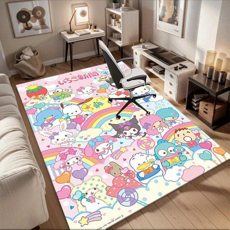 1pc Sanrio Melody Mermaid Printed Office Carpet Rectangle Rug Under The Table,Perfect Room Decor for Living Room, Bedroom, Kitchen, Non-slip Floor Mat