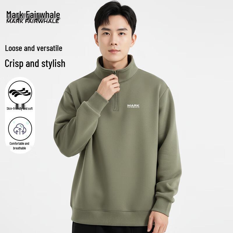 Mark Fairwhale Men's Half-Zip Stand Collar Sweatshirt