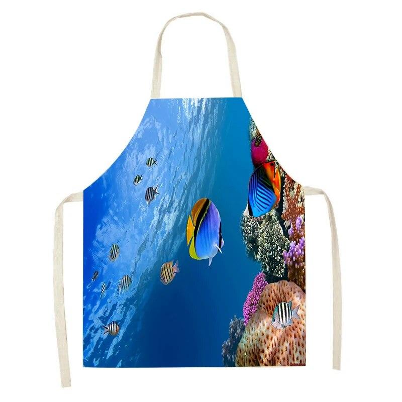 Home Decor Aprons Summer Hawaiian Seaside Baking Accessories Boho Cooking Accessories Kitchen Aprons