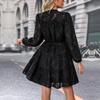 European and American Elegant Retro Lace Long Sleeve Dress - Multicolor Spring & Autumn Style