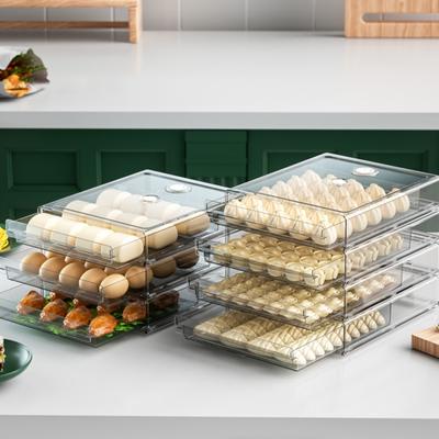 Praktische, wiederverwendbare, antihaftbeschichtete, stapelbare Lebensmittel-Aufbewahrungsbehälter, Knödel-Organizer für den Kühlschrank, Lebensmittel-Aufbewahrungsbox