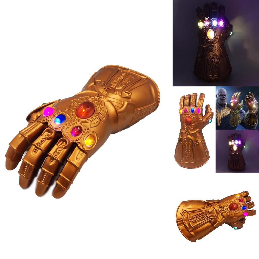 Guantelete del Infinito de Vengadores 3 Infinity War de Calidad Premium Luz LED Guantes de Thanos Accesorio de Cosplay Para Entusiastas