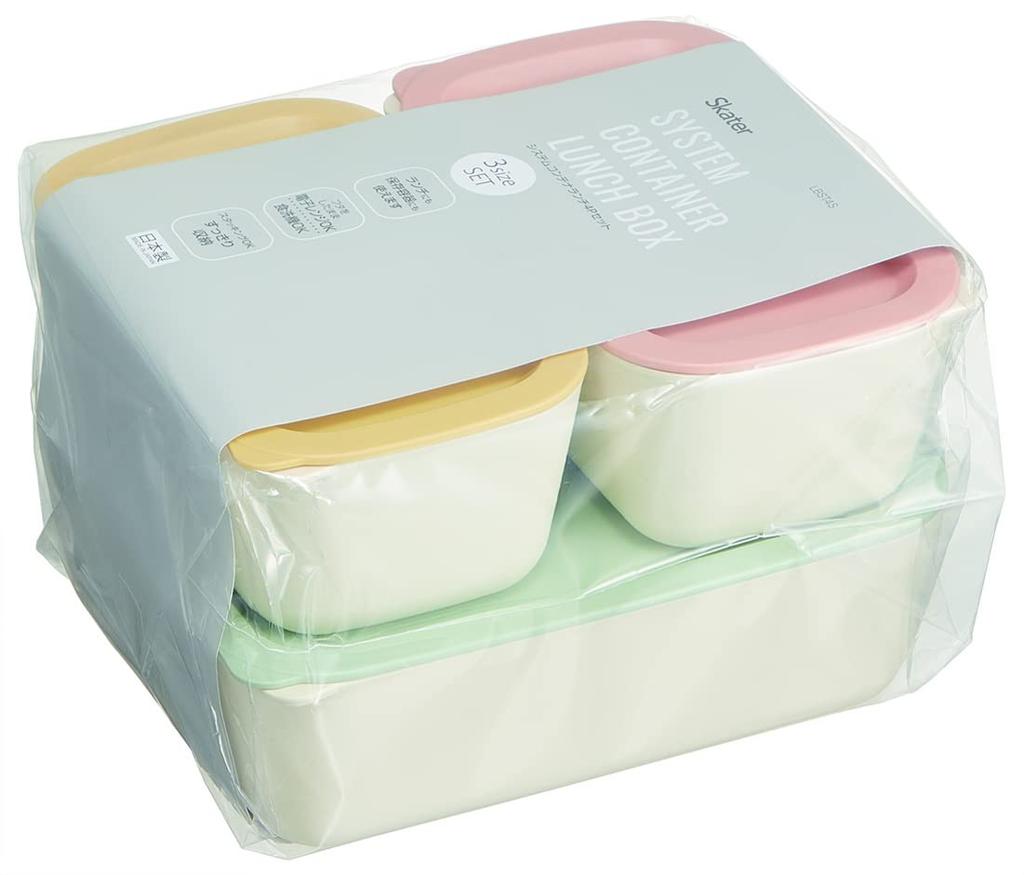 Skater System Container Lunch Set Made In Box, 3-Size (4-Piece Set), Basic, Japan, LBST4S-A