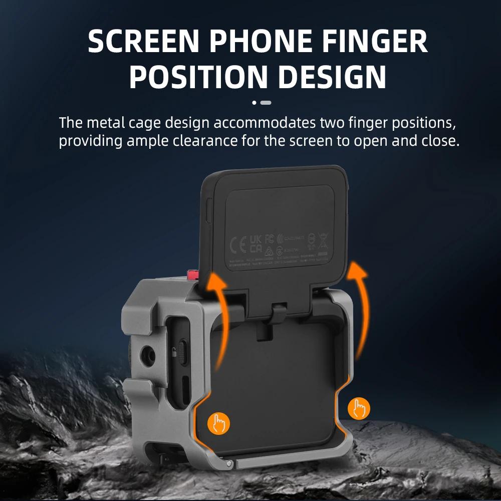 Metal Cage for Insta360 GO3/Go3S Expansion Frame Dual Cold Shoe Magnetic Quick-release for Action Camera Accessories Shockproof