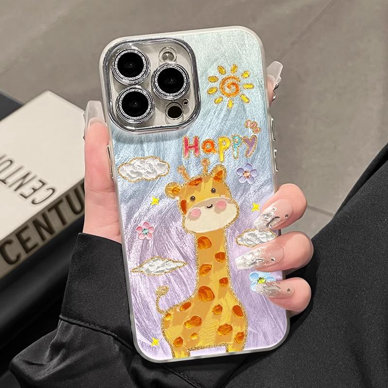Women's feather yarn Apple 16promax mobile phone case 15pro niche 14plus advanced sense 13 all-inclusive soft case 12