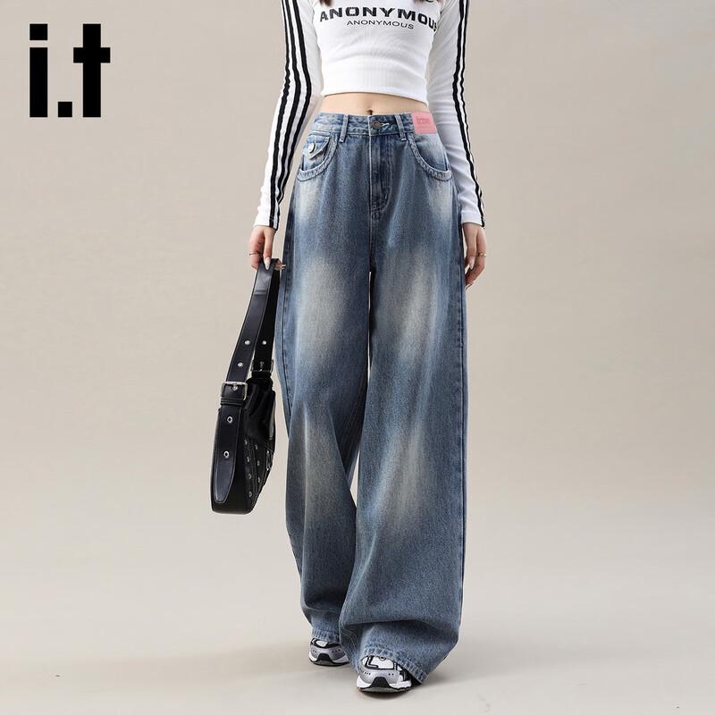 

Izzue Women s Retro High-Waist Straight Jeans L