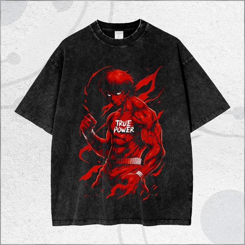 

Vintage Washed Shirt Retro Mood Illustration Summer Men s and Women s Washed T-shirt Top S