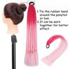 Braided Ponytail Hair Extensions 24 Inch Colorful Box Braids with Rubber Bands Synthetic Hairpieces for Girl  Women Accessories Crazy Hair Day