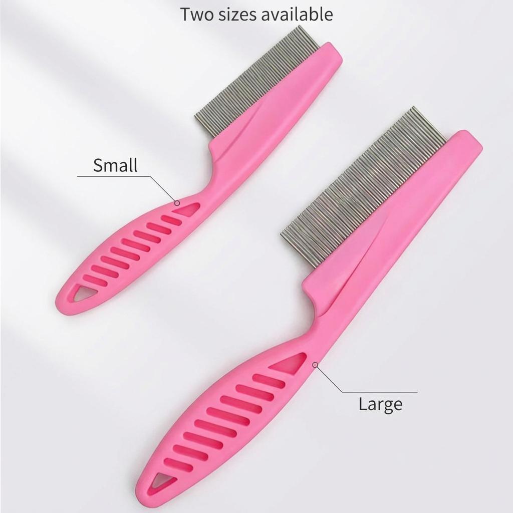 2in 1 Customization Logo Rust Proof Soft Safe Stainless Steel Plastic Flea Comb Removing Nits Head Lice Reusable Tool Easy Use