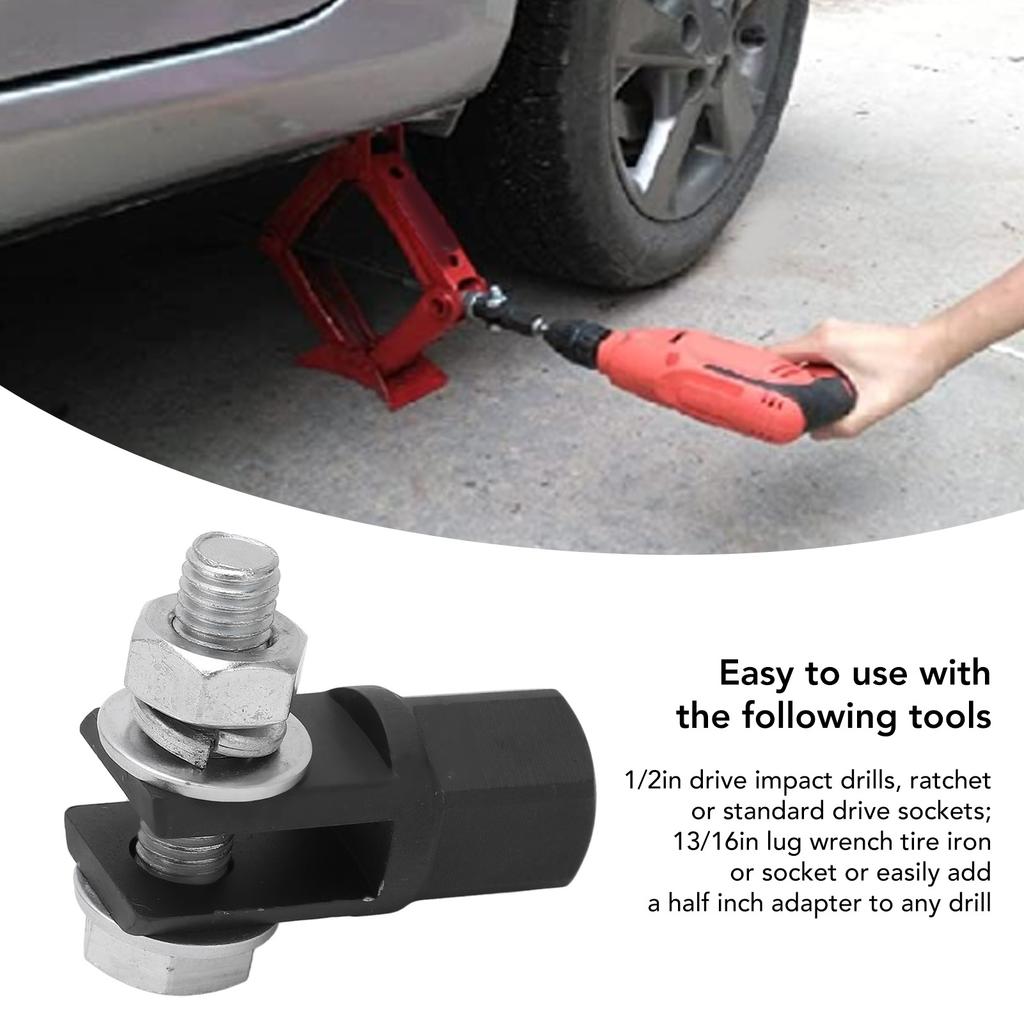 Scissor Jack Drill Adapter Scissor Jack Adapter High Strength for Use with 1/2in Drive Wrench Car RV Trailer