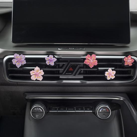 1 Pair Flower Air Vent Clip Peach Blossom Air Conditioning Outlet Clip for Women Girls Cute Car Air Freshener Decor for Interior Accessories