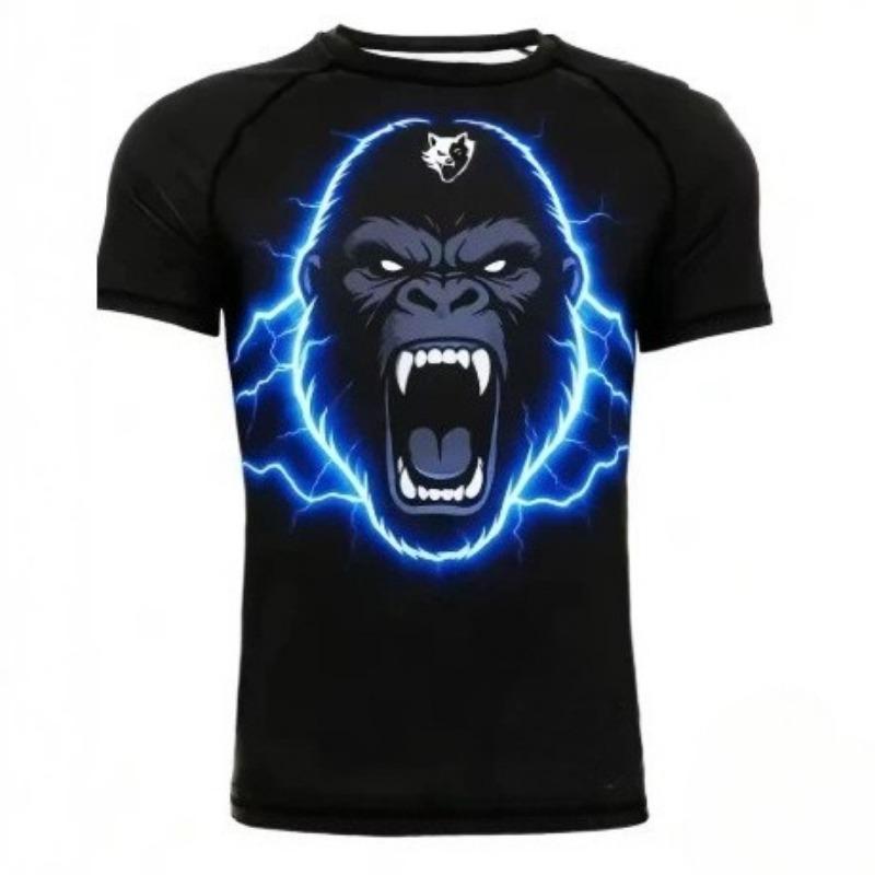 Summer 3D Printed Men's T-Shirt Fashion Sports Fitness Short Sleeve Men's Cool Hip Hop Clothing