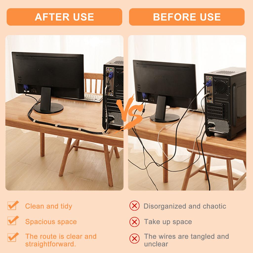 60pcs Adjustable Adhesive Cord Organizers Power Cord Storage Cable Manager Desk Wire Winder Easy Installation