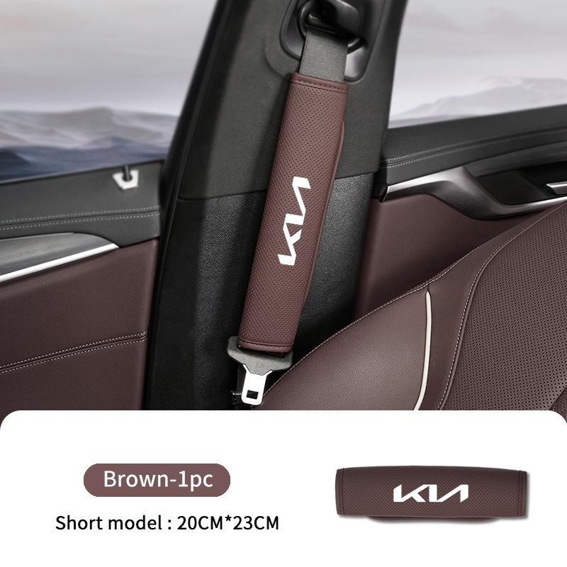 ABF3 Leather Car Seat Safety Belt Soft Protector Shoulder Strap Pad For KIA Sorento Stinger Soul Spectra Niro Cadenza Sephia
