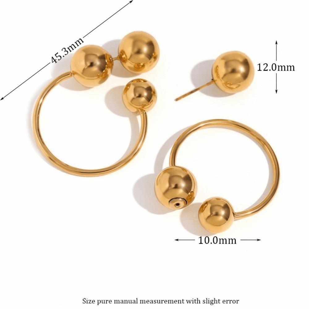 Geometric Round Bead Earrings Irregular Ear Ornaments Fashion Front Back Earrings  Handmade Jewelry