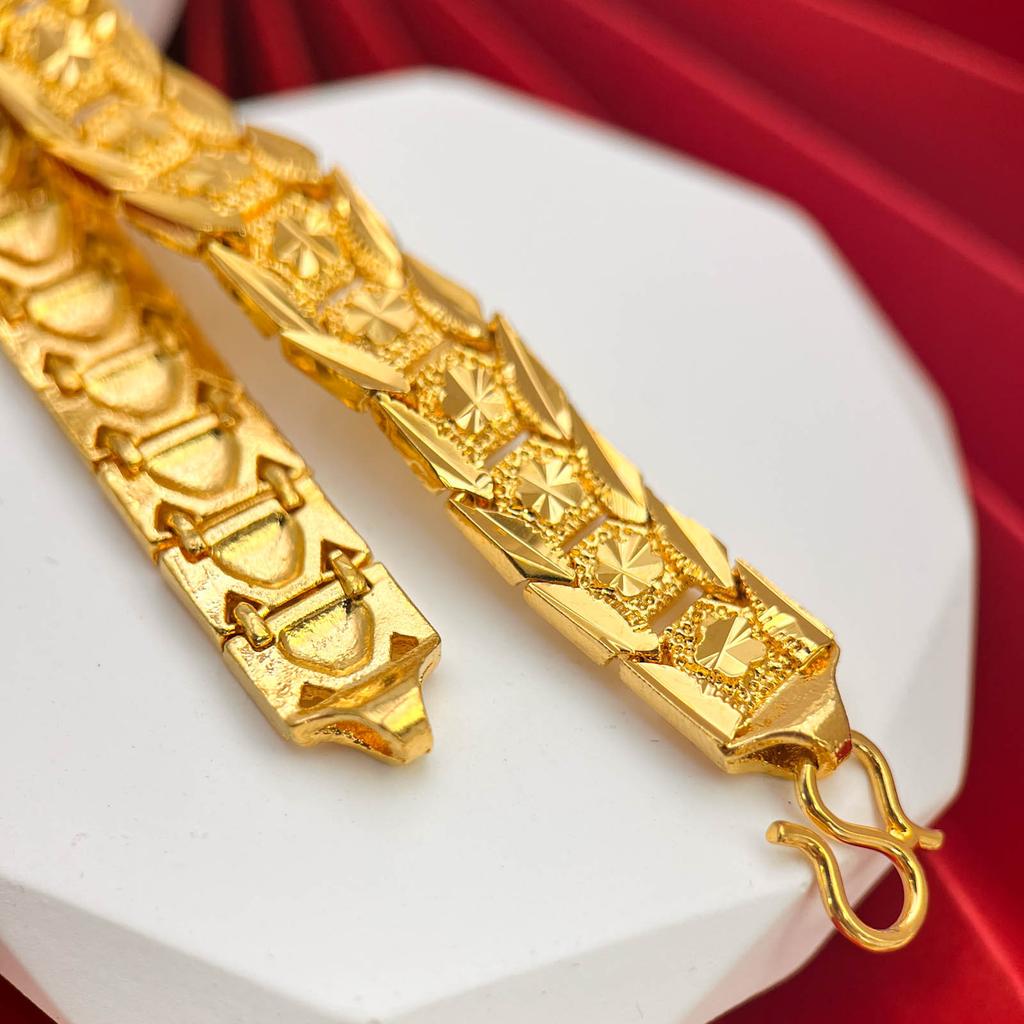 Luxury 24K 9999 Pure Gold real gold Plum Blossom Women's Bracelet Women's Fashion All-match Bracelet
