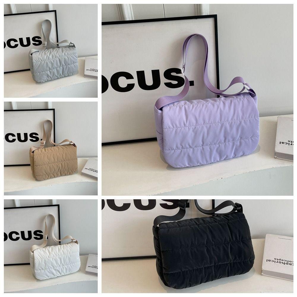 Gesteppte Nylon Gepolsterte Schultertasche Koreanischer Stil Baumwollgepolsterte Umhängetasche Reise