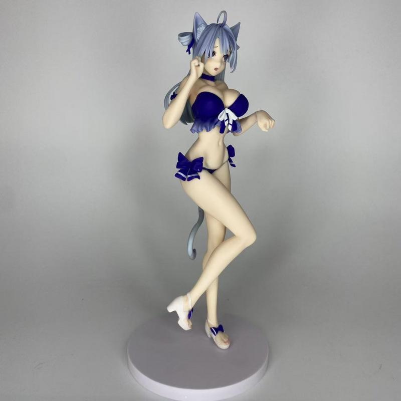 Two-dimensional surrounding beautiful girl series bunny girl time love - butterfly figure, standing scene statue model ornament