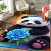 1Pc Panda Blue Flower Rug, Office Carpet Indoor Outdoor Doormat, Non-Slip, Comfortable, Living, Christmas Halloween,  Xmas Gift G1114