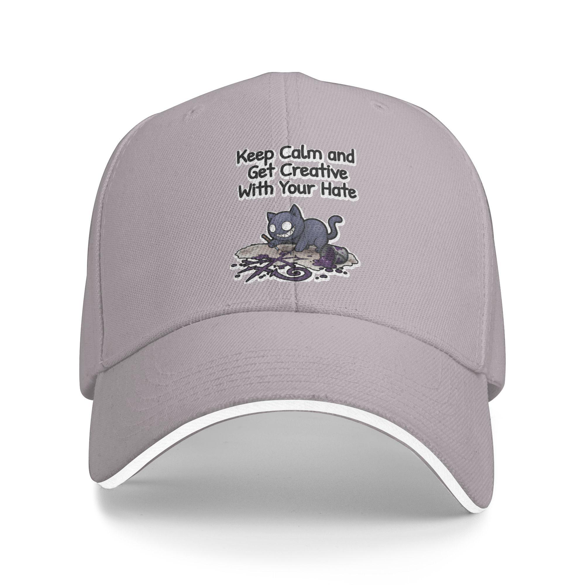 

Keep Calm and Get Creative With Your Hate Mewgenics Baseball Cap Sandwich Caps Unisex Style Adjustable Headwear Running Golf One Size серый