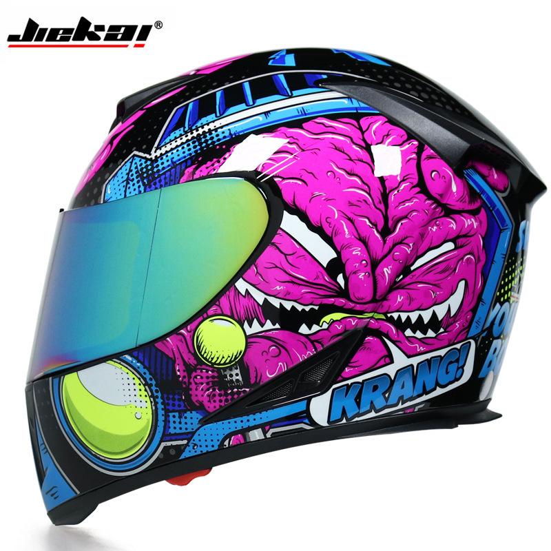 Electric Vehicle Bicycle Helmet Men's and Women's Full Helmet Full Cover Type Personalized Four-season Double Lens Warm Anti-fog Cap