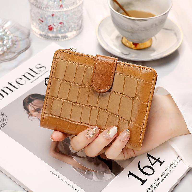 Новый интегрированный женский короткий кошелек с несколькими картами и большой емкостью под крокодиловую кожу жёлтый