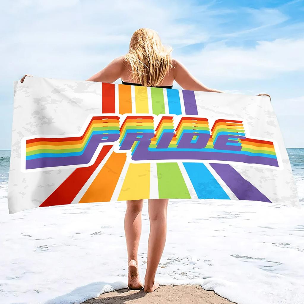 Rainbow Stripes Beach Towel Luxury Quick-dry Microfiber Pride Bath Towel Yoga Mat Sand Free Camping Travel Sport Swimming Towels