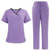 Nurse Women Casual Short Sleeved Apparel Working Medical Hospital Doctor Nursing Uniform V Neck