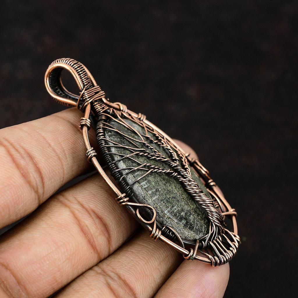 Tree Of Life Stingray Coral Pendant Copper Wire Wrapped Pendant Gemstone Handmade Jewelry Dainty Pendant Stingray Coral Jewelry Gift For Him
