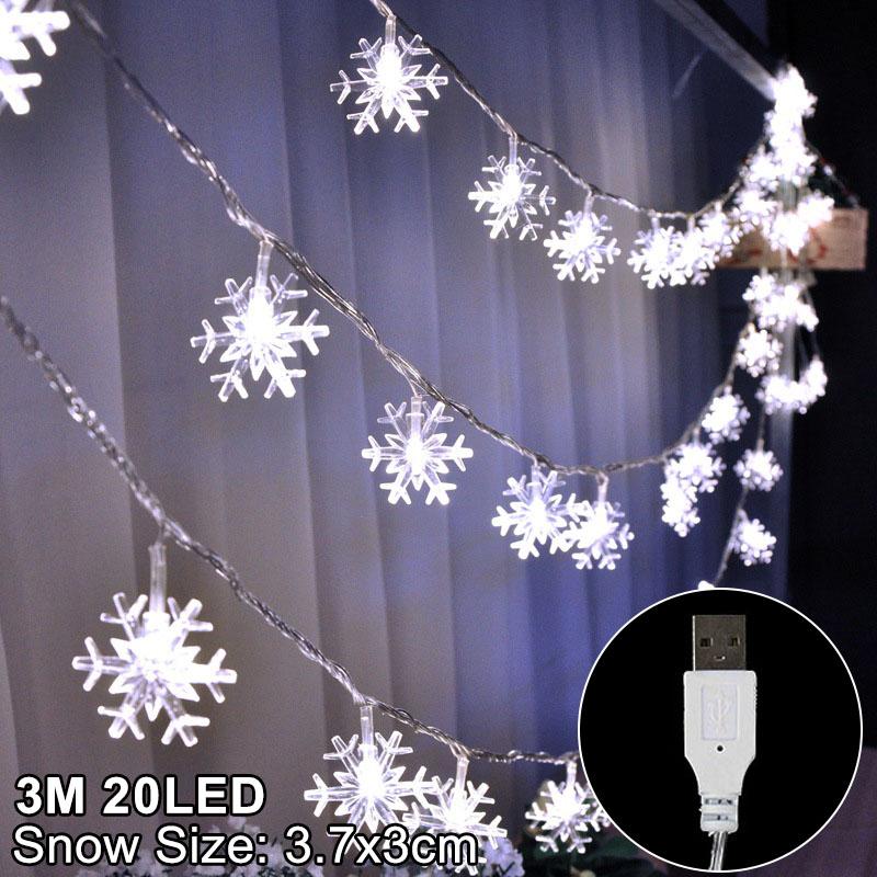 Schneeflocken LED Licht Weihnachtsdekorationen für Zuhause Hängende Girlande Weihnachtsbaumdekor Ornament 2025 Navidad Xmas Geschenk Neujahr