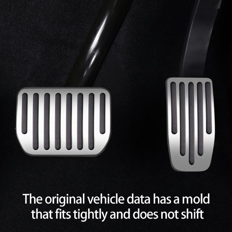 2 Pieces Aluminum Accelerator Pedal Covers Protectors Suitable For Vehicle Easy To Install And Improves Driving Comfort