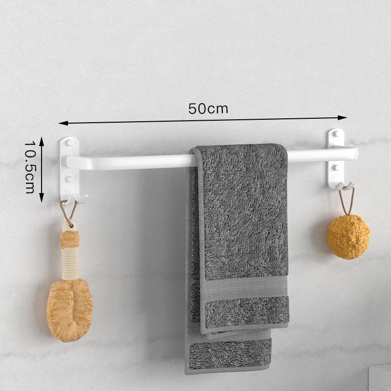White Aluminum Bathroom Towel Rod Wall-mounted Toilet Towel Storage Rack 1/2/3 Layer Rod Towel Rack Bathroom Hardware 30-50cm