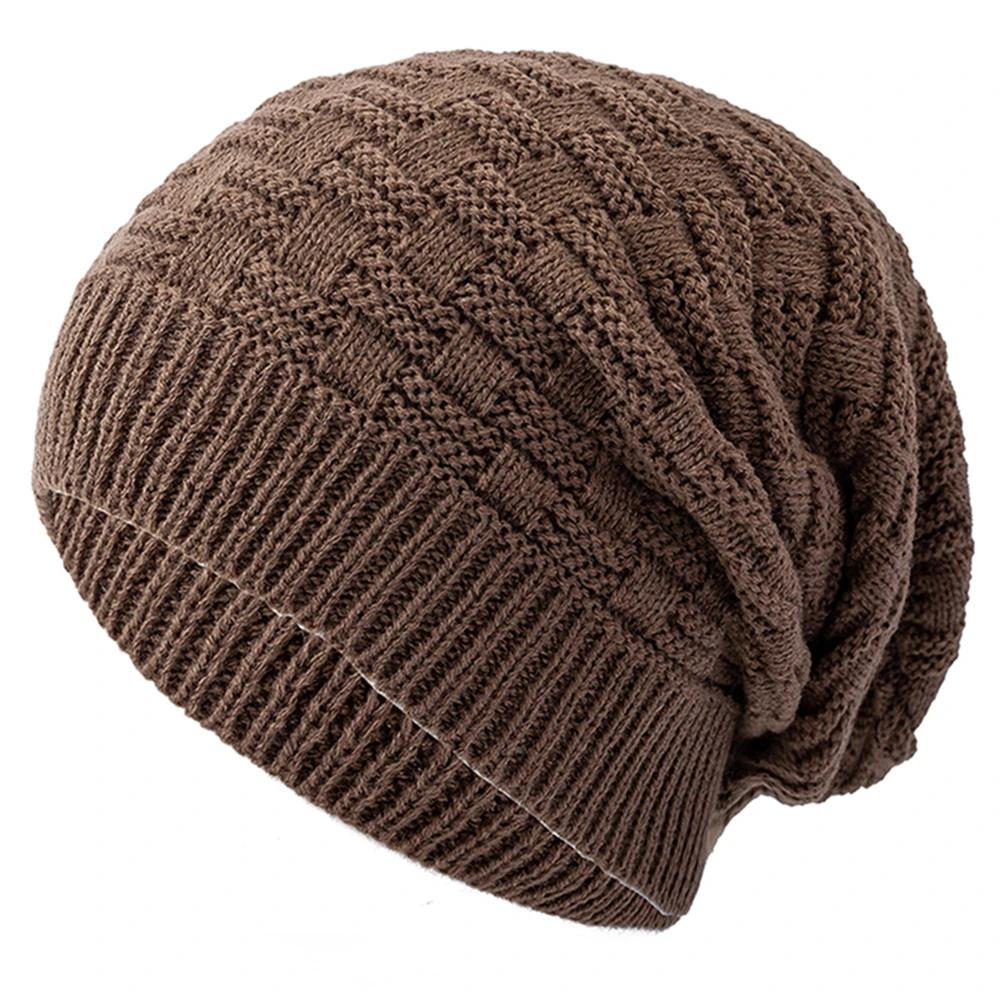 Unisex Slouchy Winter Hat Long Size Knitted Hat Casual Beanies For Men & Women Solid Bonnet Cap