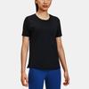 Under Armour Solid Color Round Neck Mesh Back Short Sleeve T-Shirt Women Tops Black 1379043-001