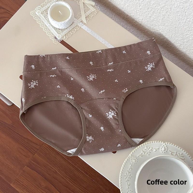 

Ladies Summer New Sweet Floral Cotton Extended Stall Middle Waist Triangle Briefs XL