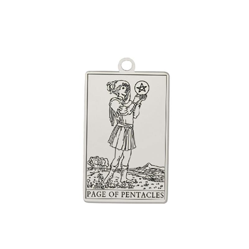 Dawapara Tarot Pendant for Necklaces Earings Suit of Pentacles Spiritual Jewelry Stainless Steel Charms for Jewelry Making